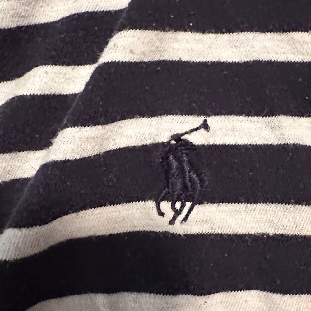 Ralph Lauren Sport Navy and White Striped Long Sleeve Tee - Picture 3 of 4